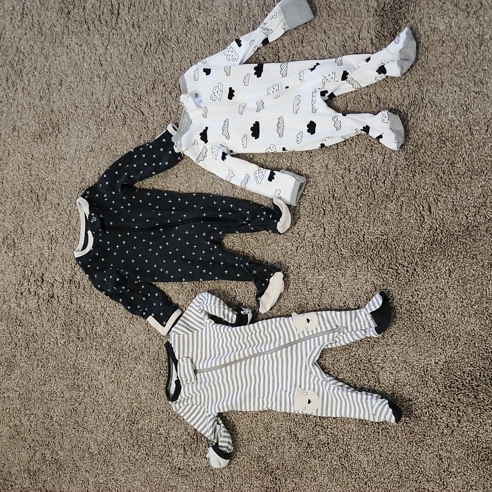 Newborn footed onesies